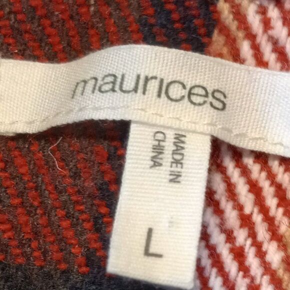 Maurices Lg Long Sleeve Plaid Button Down Tunic/Dress w/Pockets Countrycore Warm - Picture 2 of 8